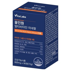 VitaLabs 올인원 멀티비타민 미네랄 23종 72g, 90정, 1개