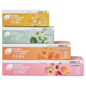 EZn이지엔 스탠다드 더블지퍼백 4종 세트, 혼합, 95개입, 1세트