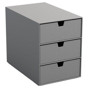 빅소 INGRID 3단 서랍 수납 정리함, 그레이, 1개