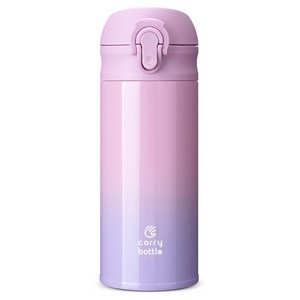 캐리보틀 이지보틀 보온병 텀블러, 350ml, 로지라벤더, 1개