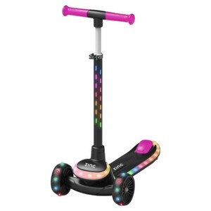 징크 아동용 LED 썬샤인 발광 킥보드, 블랙핑크, 1개