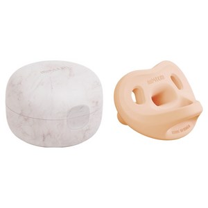 모윰 유아용 올 실리콘 마카롱 쪽쪽이 + 전용케이스 세트, 1단계(1~3개월), 아프리콧, 1세트