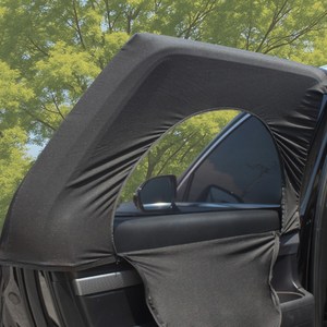 스톤콜드 지퍼형 차량용 방충망 모기장 앞창문 2p + 뒷창문 2p + 파우치 세트, 블랙, XL