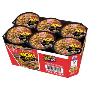 오뚜기 와우 고기열라면 컵 80g, 6개