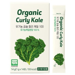 이롭 유기농 곱슬 컬리케일 100 분말 스틱, 14회분, 1개