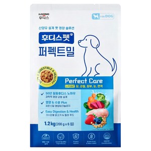 후디스펫 강아지 퍼펙트밀 산양유 기능성 사료, 종합영양제, 1.2kg, 1개