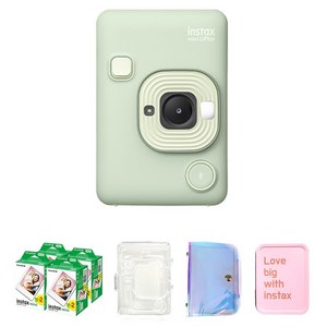 인스탁스 미니 리플레이 C타입 카메라 말차그린 + 미니 필름 80p + 투명 케이스 + 홀로그램 앨범 + 틴케이스 세트