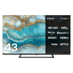 인켈 4K UHD LED TV, 109cm(43인치), 스마트 TV, 스탠드형, 고객직접설치