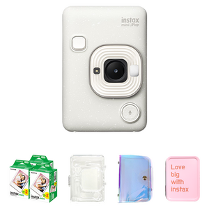 인스탁스 미니 리플레이2 미스티 화이트 C타입 즉석카메라 + 미니필름 60p + 투명케이스 + 홀로그램앨범 + 틴케이스 세트