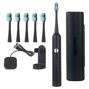 라이프엠디 4세대 업그레이드 무선충전 스마트 자동 타이머 기능 음파 전동 저자극 진동 칫솔 + 칫솔모 리필 6p 세트 LMD029B