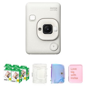 인스탁스 미니 리플레이 즉석카메라 미스티화이트 + C타입 케이블 + 미니필름 100p + 투명케이스 + 홀로그램 앨범 랜덤발송 + 틴케이스 랜덤발송 세트