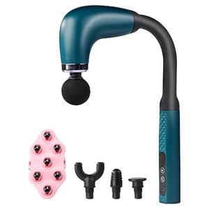 라이프엠디 4세대 업그레이드 진동 핸디 갈고리형 무선 커브 마사지건 + 헤드 4종 + 휴대용 림프 지압 마사지기 세트 LMD034L