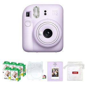 인스탁스 즉석카메라 라일락 퍼플 + 미니필름 100p + 투명케이스 + 마카롱 2단앨범 랜덤발송 + 로고파우치 랜덤발송 세트 미니12