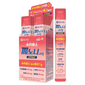 종근당 깨노니 납작복숭아 숙취해소스틱, 18g, 10개