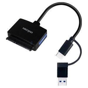 유니콘 2.5 HDD/SSD듀얼 컨버터 SATA 케이블 A+C타입 USB3.1