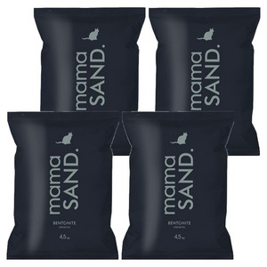 마마샌드 미국산 와이오밍 벤토나이트 고양이 모래, 4.5kg, 언센티드 무향, 4개