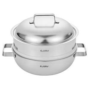 에지리 인덕션 제노 무연마제 통5중 스텐316 파티웍 + 스티머 스텐 세트, 24cm, 1세트