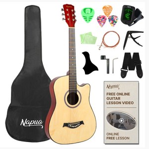 나푸아 NG127 어쿠스틱 입문용 통기타 동영상 강좌 풀세트, NG127, 혼합색상, 1개