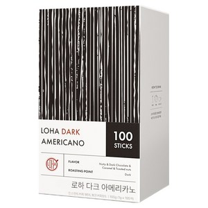 LOHA 다크 아메리카노 원두스틱커피, 100개입, 1g, 1개