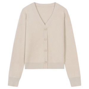 이사베이 여성용 IB 베이직 V넥 긴팔 가디건 VJCCX9904