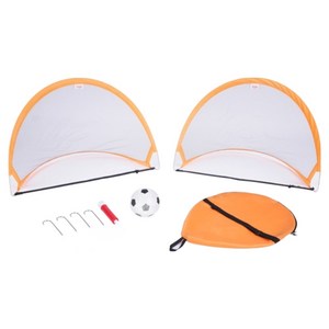 아이워너 짐앤키즈 팝업 미니 축구 골대 2p + 공 + 펌프 + 가방 + 핀 세트, 혼합색상, 골대(폭 64cm ..., 1세트