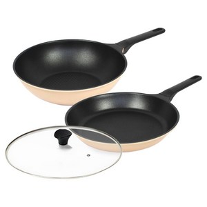 셰프리아 이지데이 셰프베이지 프라이팬 세트 2개, 베이지, 프라이팬 + 궁중팬..., 1세트