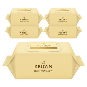 브라운 프리미엄 옐로우 아기 물티슈 캡형