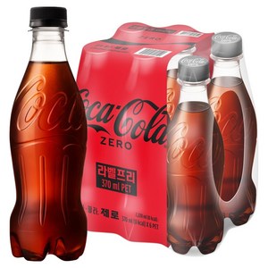 코카콜라 제로 무라벨, 370ml, 6개