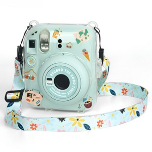인스탁스 투명 미니 카메라 크리스탈 케이스 + 스티커 꾸미기 + 숄더스트랩 세트