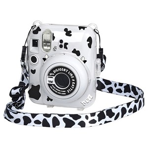 인스탁스 미니 12 크리스탈 케이스 + 스티커 꾸미기 + 숄더스트랩 세트 블랙