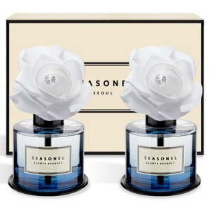 시즈넬 차량용 디퓨저 화이트 로즈 블루 120ml, 플라워부케, 2개