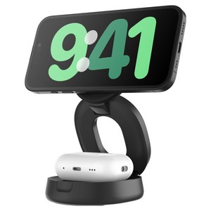 벨킨 2in1 Qi2 15W 컨버터블 마그네틱 무선 고속 충전 스탠드 초소형 각도 조절 지원 WIZ035kr