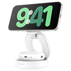 벨킨 2in1 Qi2 15W 컨버터블 마그네틱 무선 고속 충전 스탠드 초소형 각도 조절 지원 WIZ035kr
