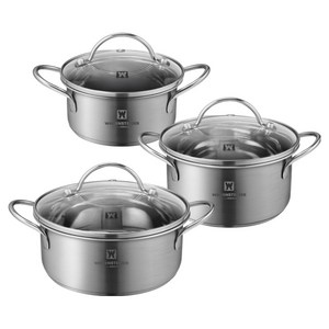 바겐슈타이거 인덕션 IH 스텐 냄비세트 3개, 혼합색상, 미니팟 12cm +..., 1세트