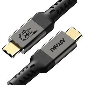 아트뮤 USB-IF USB4 240W 5A C타입 PD 케이블 40Gbps 블랙