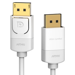 아트뮤 VESA 인증 DP to DP 1.4 8K DisplayPort 케이블 버튼 화이트 2m 1개