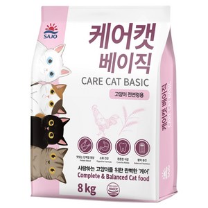사조동아원 전연령 케어캣 베이직 올라이프 사료, 닭, 8kg, 1개