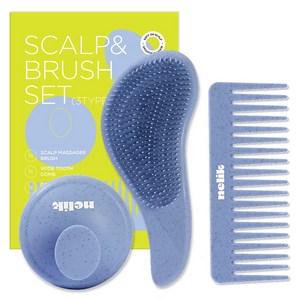 넬릭 올인원 헤어 케어 브러쉬 3종 세트, 블루, 1세트