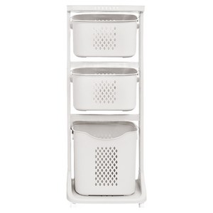 올유리빙 베이직 스윙 3단 빨래바구니