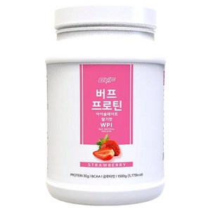 버프 프로틴 아이솔레이트 WPI 유청 단백질 파우더 헬스 보충제 파우더 딸기 맛, 1.5kg, 1개