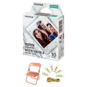 인스탁스 스퀘어 필름 화이트마블 10p + 포토라인 + 포토체어 세트