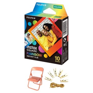 인스탁스 스퀘어 필름 레인보우 10p + 포토라인 + 포토체어 세트
