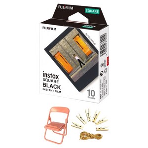 인스탁스 스퀘어 필름 블랙프레임 10p + 포토라인 + 포토체어 랜덤발송 세트