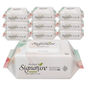 미엘 더 클래식 시그니처 물티슈 캡형, 55g, 100개입, 10개