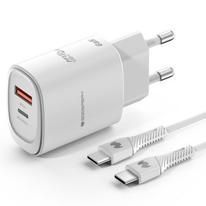 구스페리 25W 2포트 GaN PPS PD 3.0 멀티 초고속 충전기 어댑터 + C타입 케이블 세트
