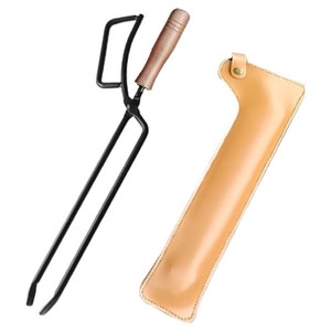 차크닉 캠핑 바베큐 장작 숯 집게 + 전용 가죽 커버 세트