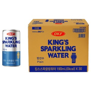 오케이에프 킹스스파클링워터, 190ml, 30개