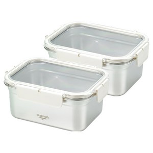 셰프토프 레이어 스텐 밀폐용기, 1.6L, 2개