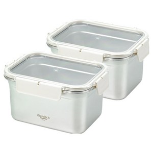 셰프토프 레이어 스텐 밀폐용기, 2L, 2개