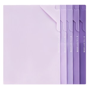모던앳 그라데이션 L자 파일 5종 세트 A4, 퍼플, 1세트